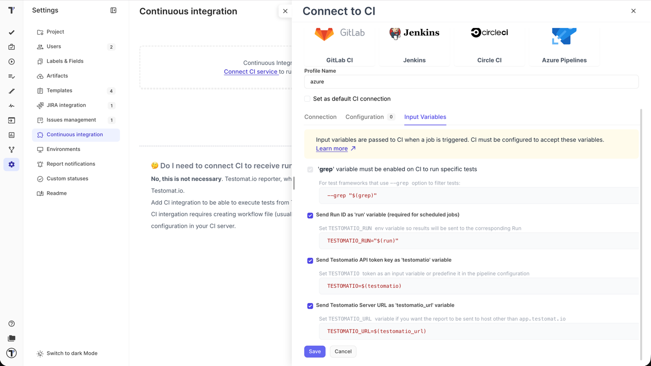 Testomatio - Azure Pipeline